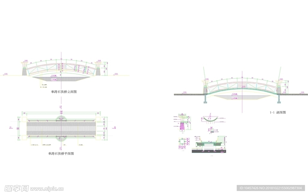 CAD公园绿化 桥路 道路绿化