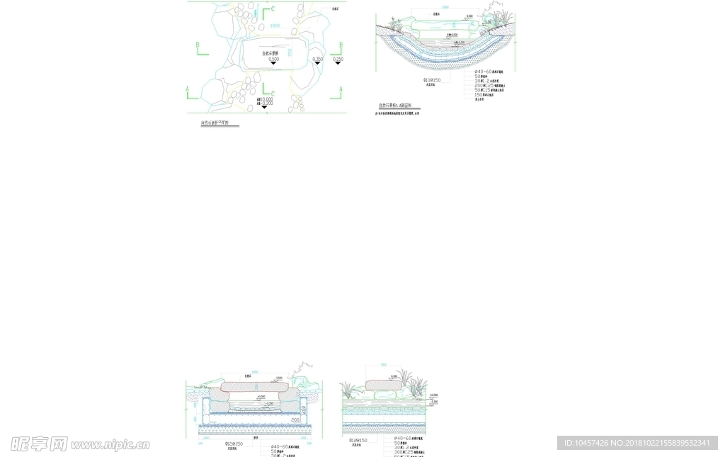 CAD公园绿化 桥路 道路绿化