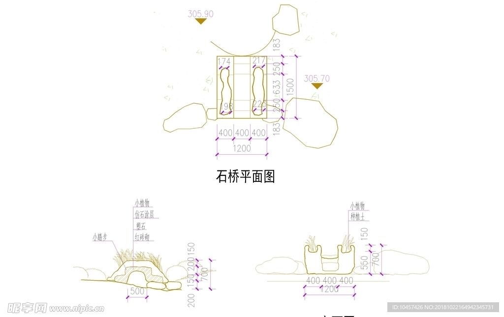 CAD公园绿化 桥路 道路绿化