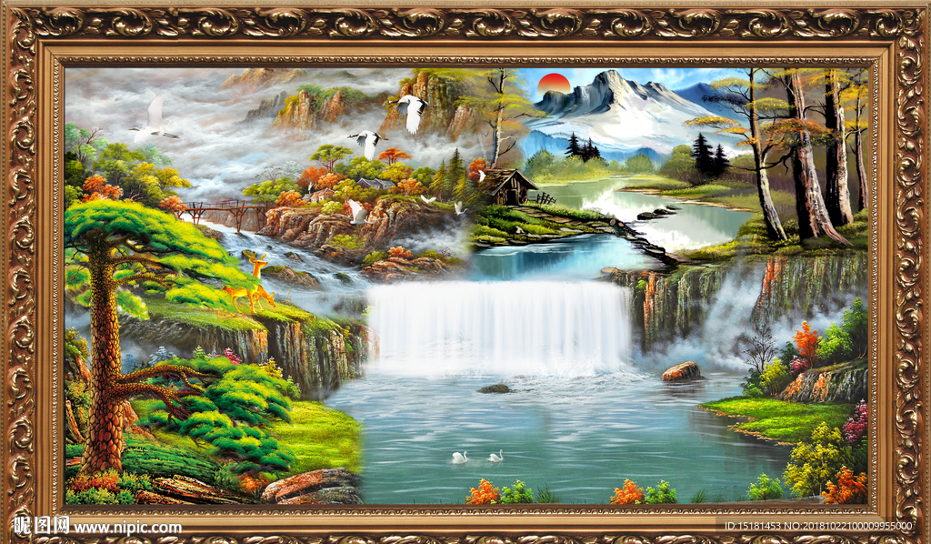 山村油画