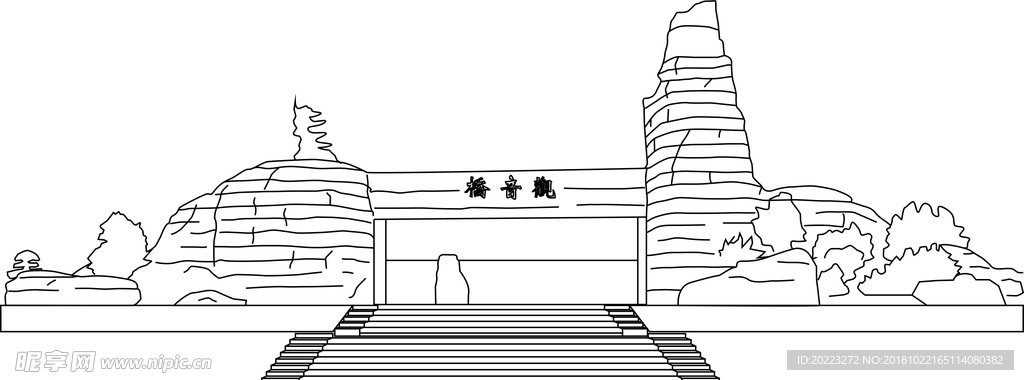 重庆建筑线稿-观音桥