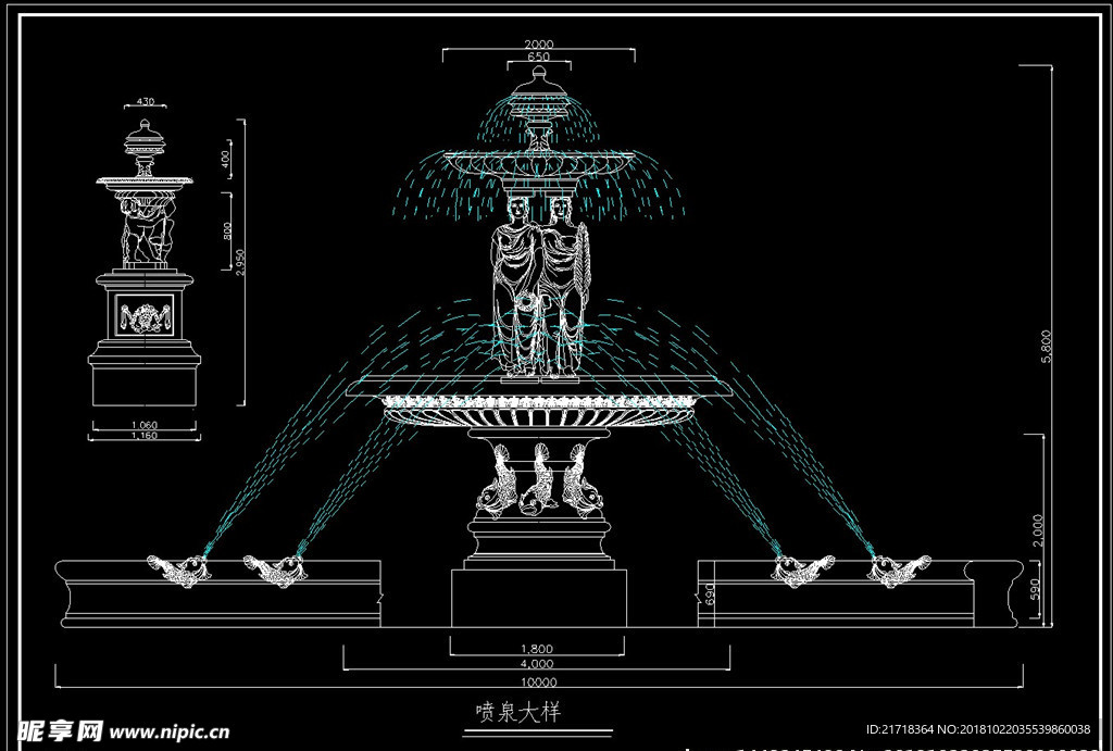 罗马柱造型图家装CAD图纸