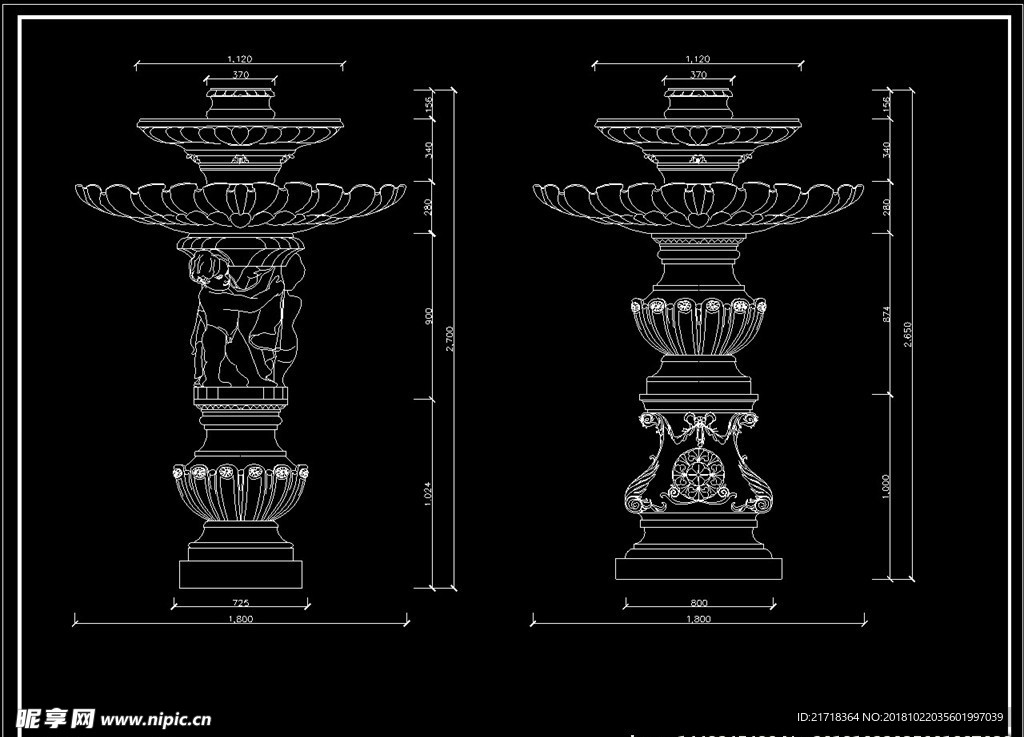 罗马柱造型图家装CAD图纸