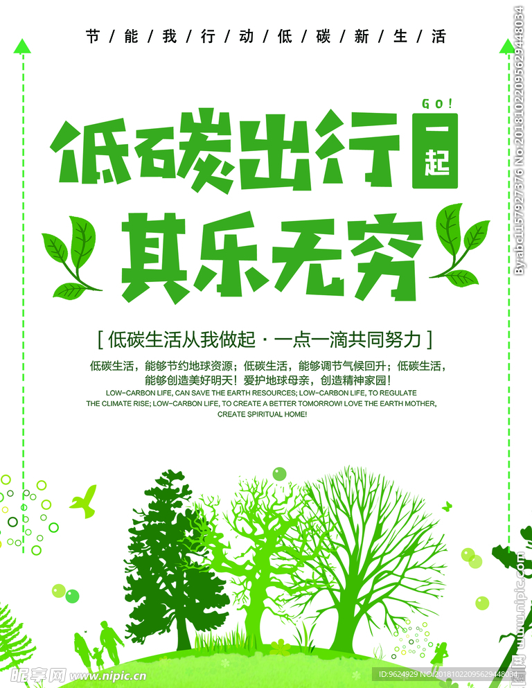 低碳环保 蓝天背景 绿色展板