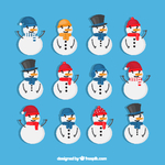 12款白色微笑雪人设计