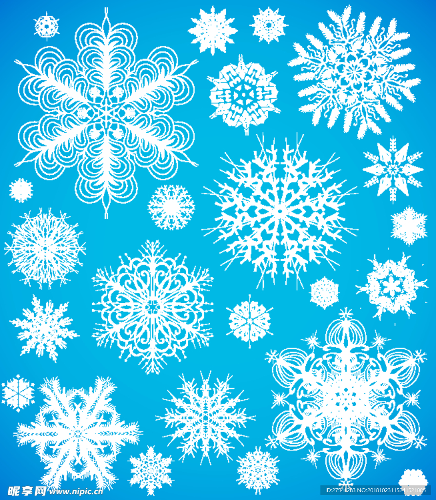 精致细腻雪花矢量素材