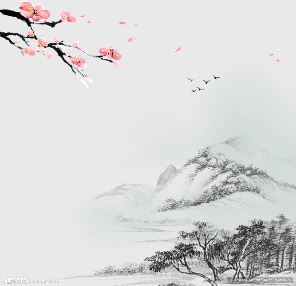 山水墨中国风背景