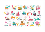 手绘交通工具字母
