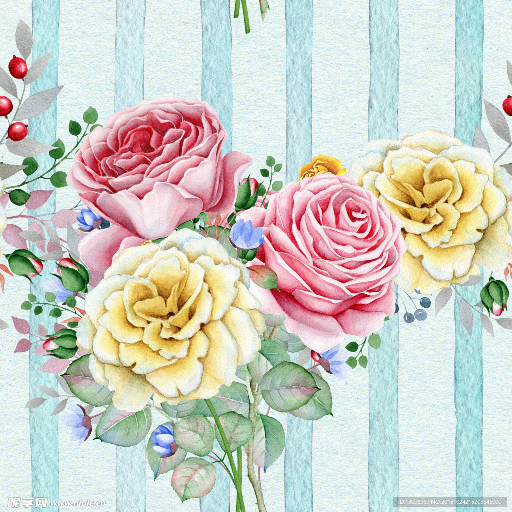 小清新玫瑰壁纸图案