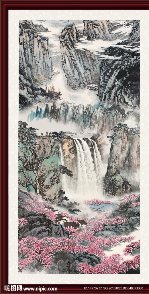 流水生财国画