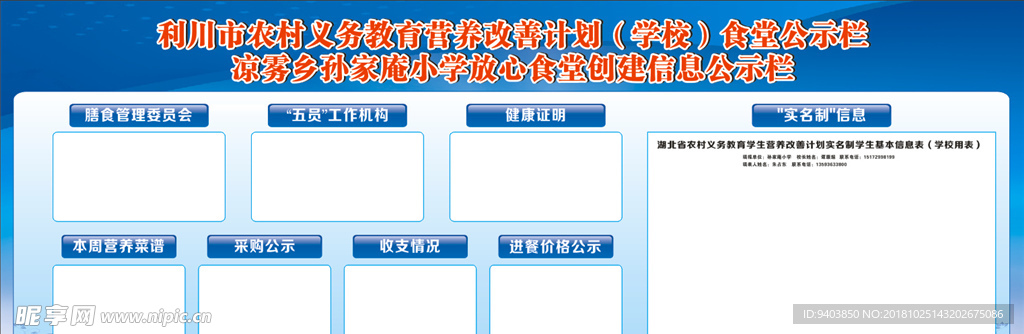 放心食堂公示栏