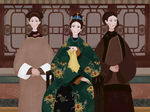 插画 美容 护肤品 美女 女性