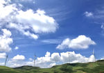 风车 草场   草原 蓝天