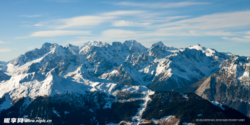 山川雪景 山脉雪景