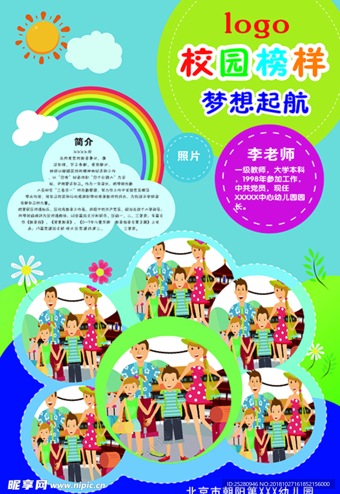 幼儿园老师简介展板