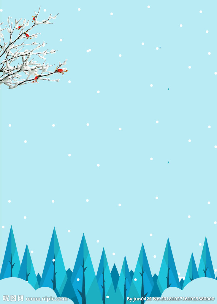 堆雪人卡通蓝色冬季促销广告背景
