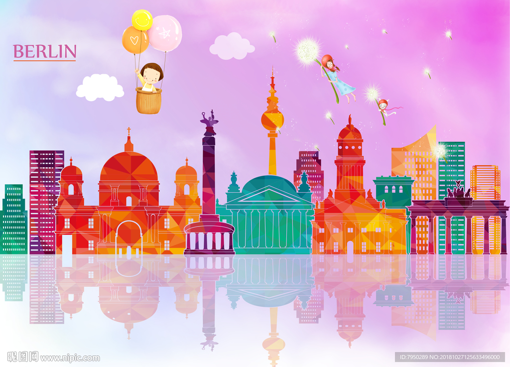 卡通儿童房背景墙