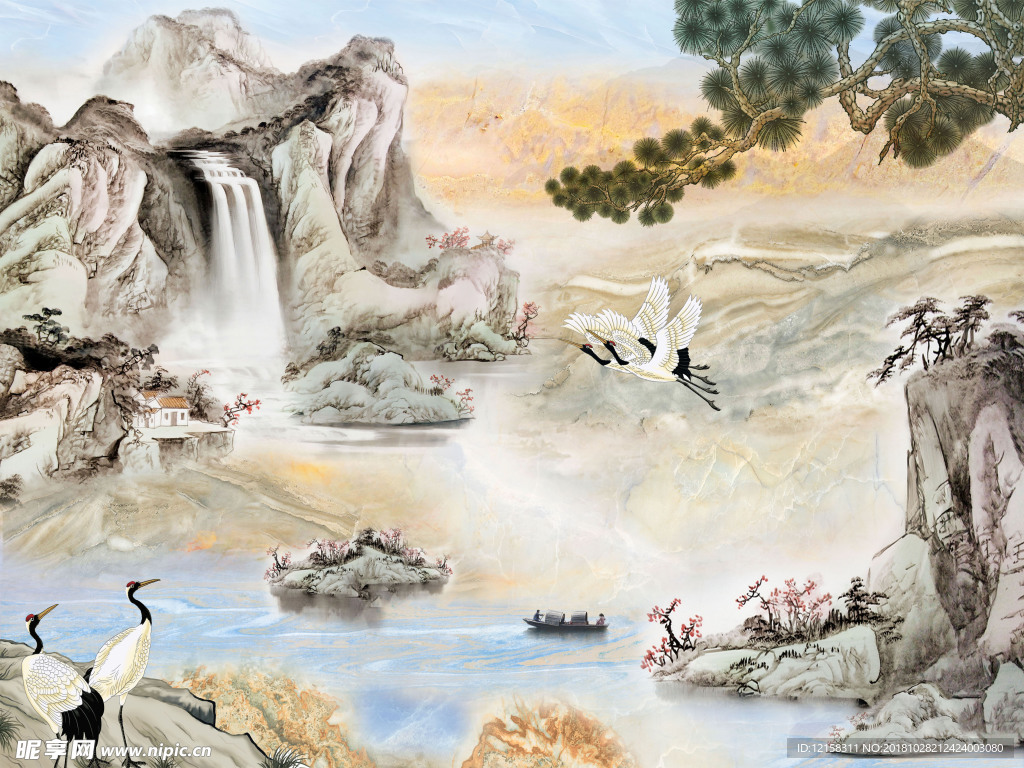 宁静致远 高山流水 江山如画