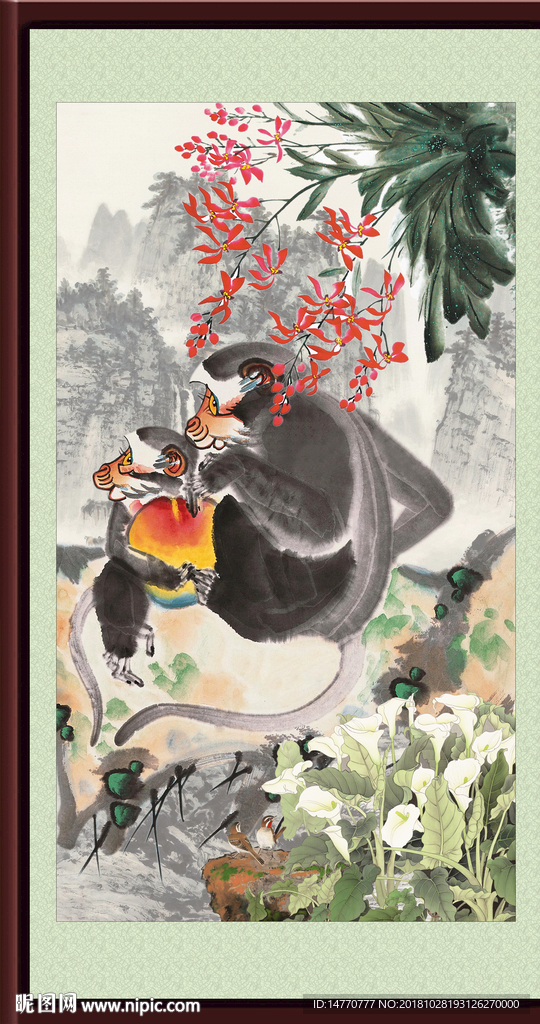 水墨猴子图
