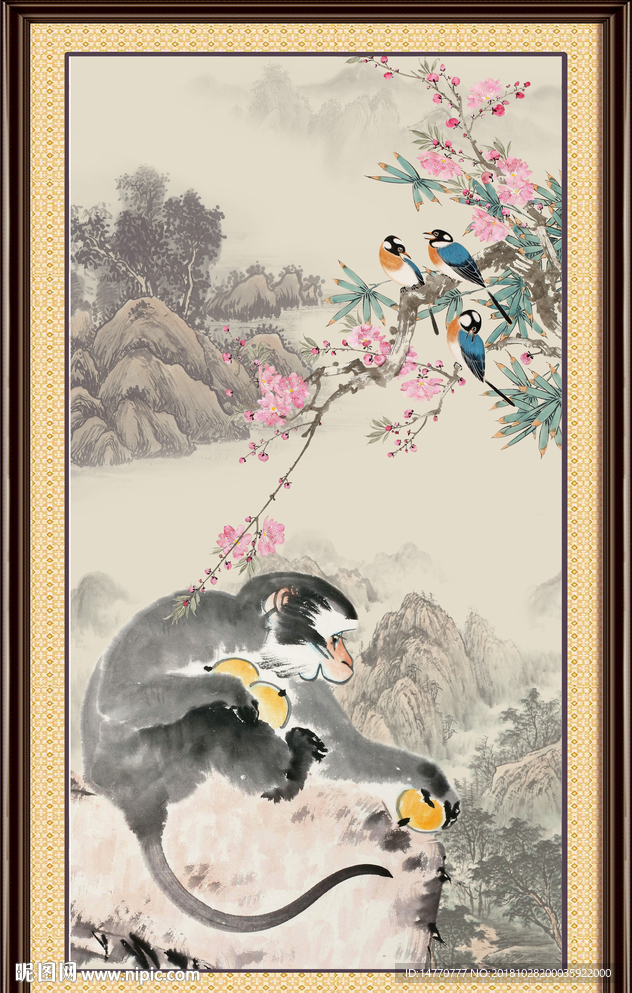 国画猴子