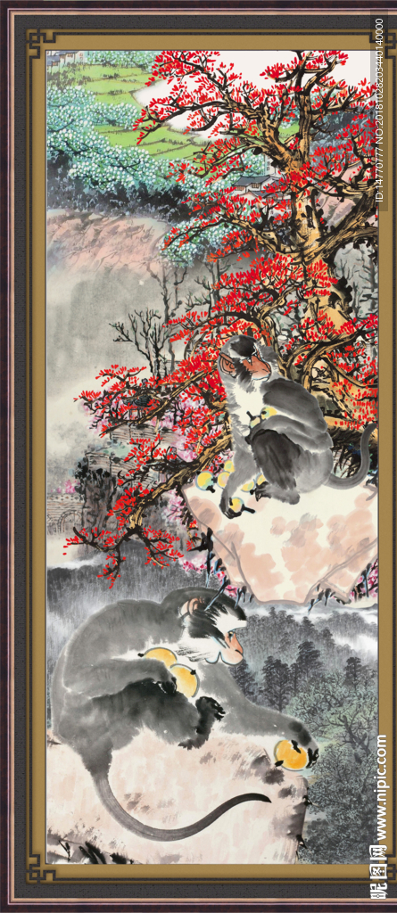 国画猴子