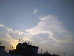 日落 蓝天 白云