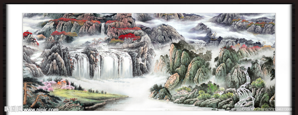 山水国画 巨幅山水