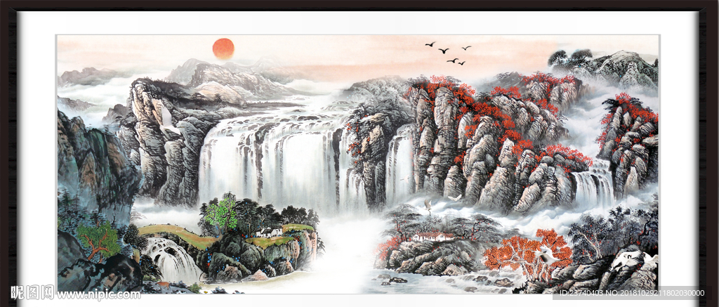 山水国画 巨幅山水