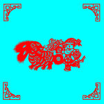 追兔子剪纸