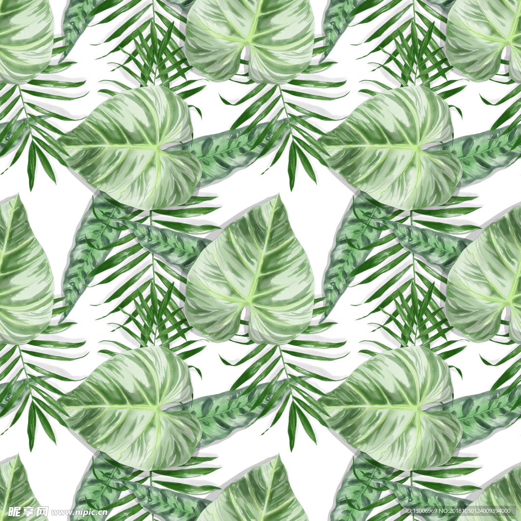 热带植物服装纺织数码印花图案