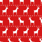 北欧复古圣诞麋鹿圣诞树印花图案