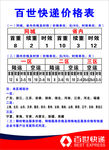 百世快递 价格表标志
