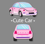 粉色卡通汽车