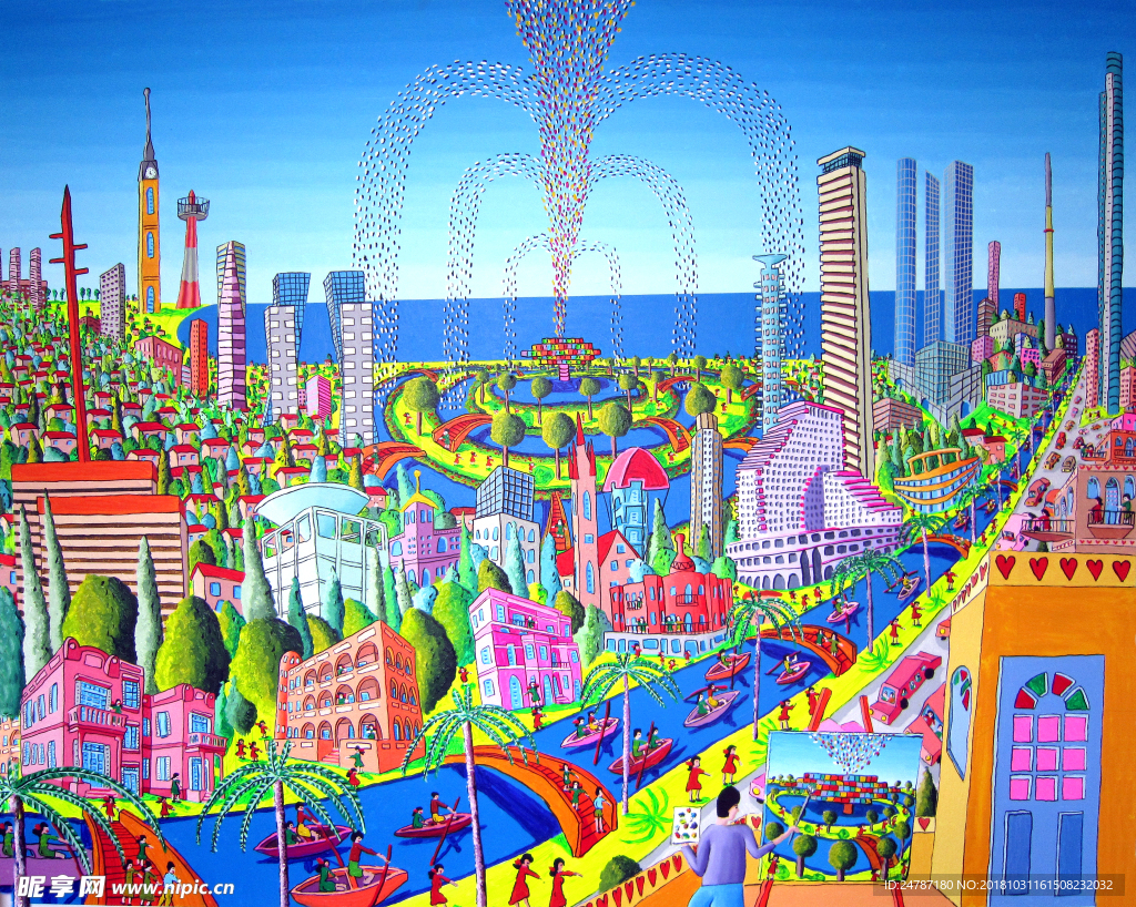 城市建筑绘画