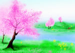 桃花手绘