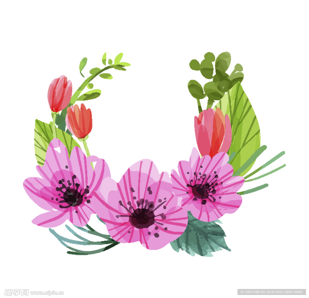 矢量花环