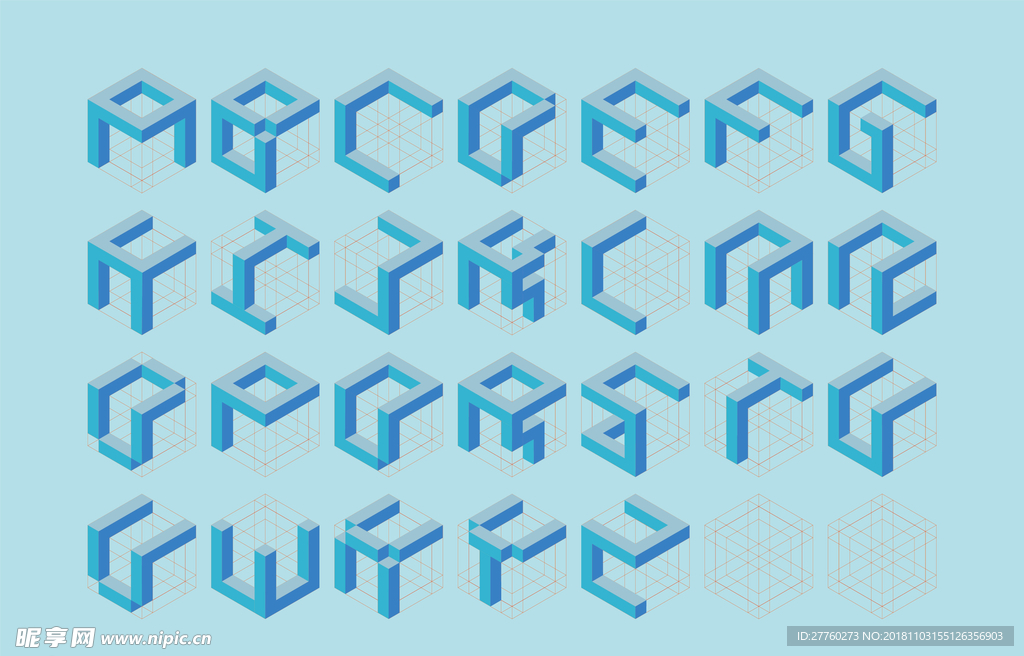 立体字母设计