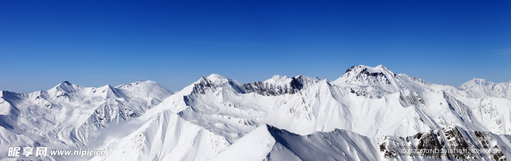 山川雪景 山脉雪景