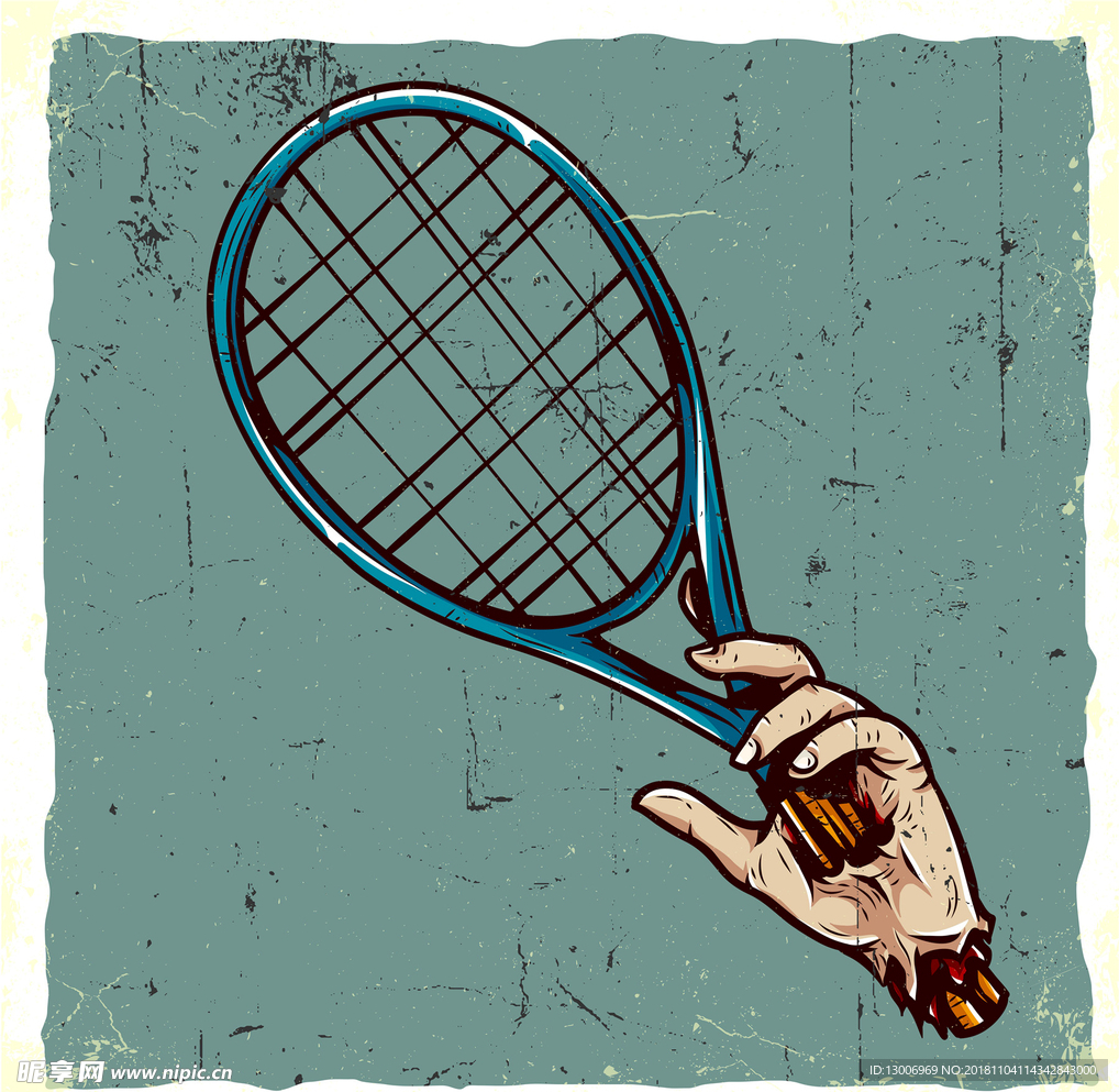复古网球拍海报