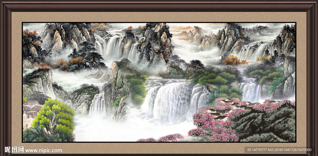 聚宝盆山水画
