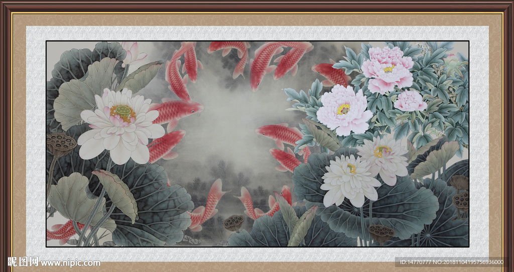 工笔荷花