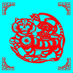 老虎剪纸