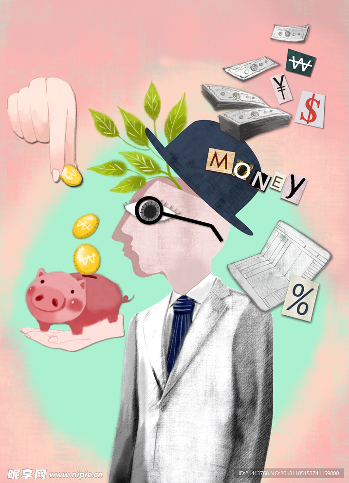 手绘卡通插画