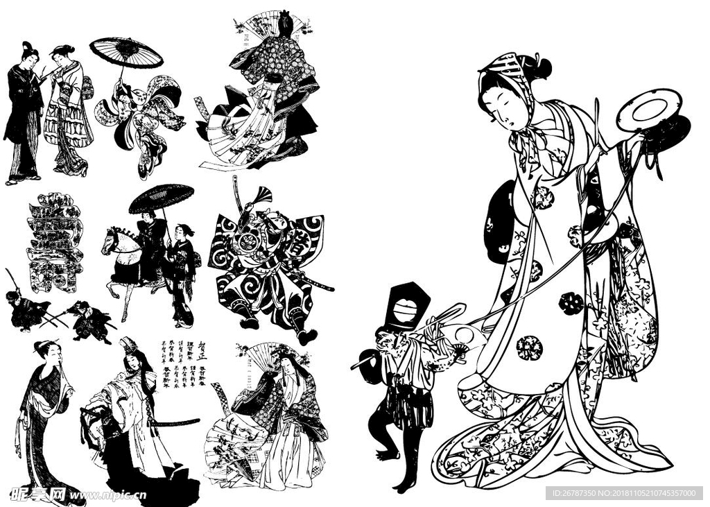 矢量日本古代人物