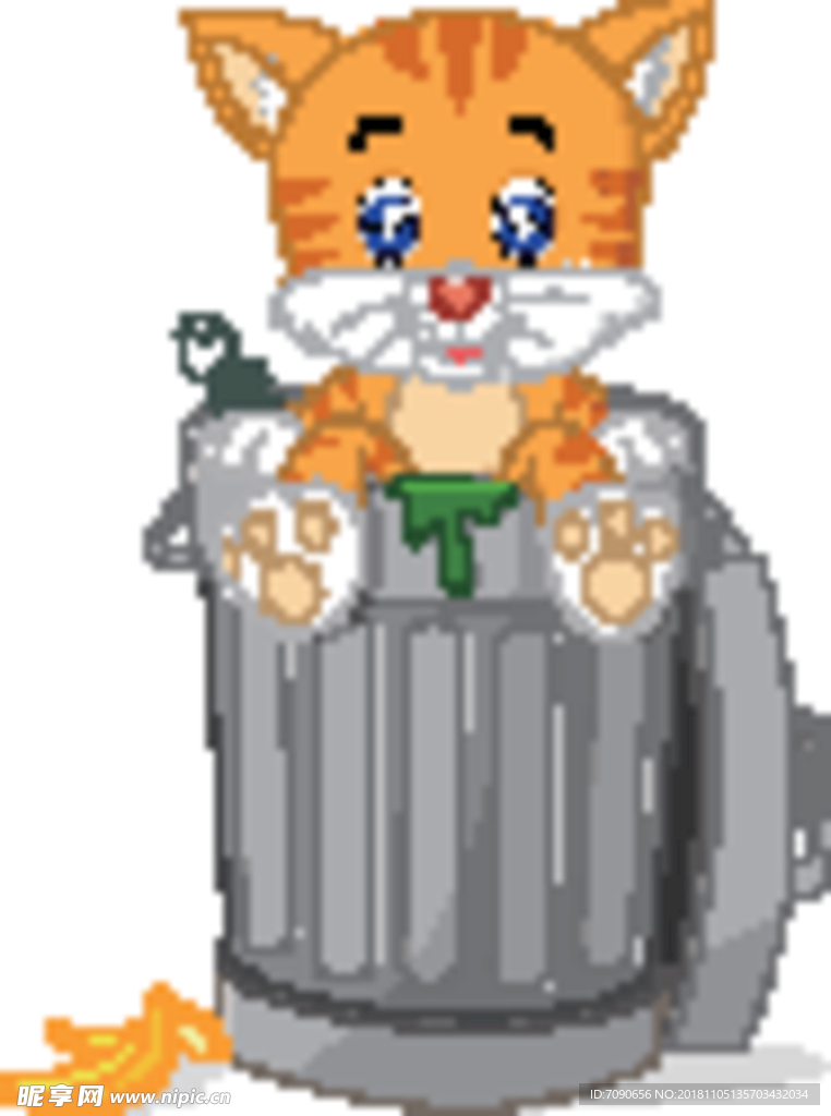 垃圾桶里的小猫