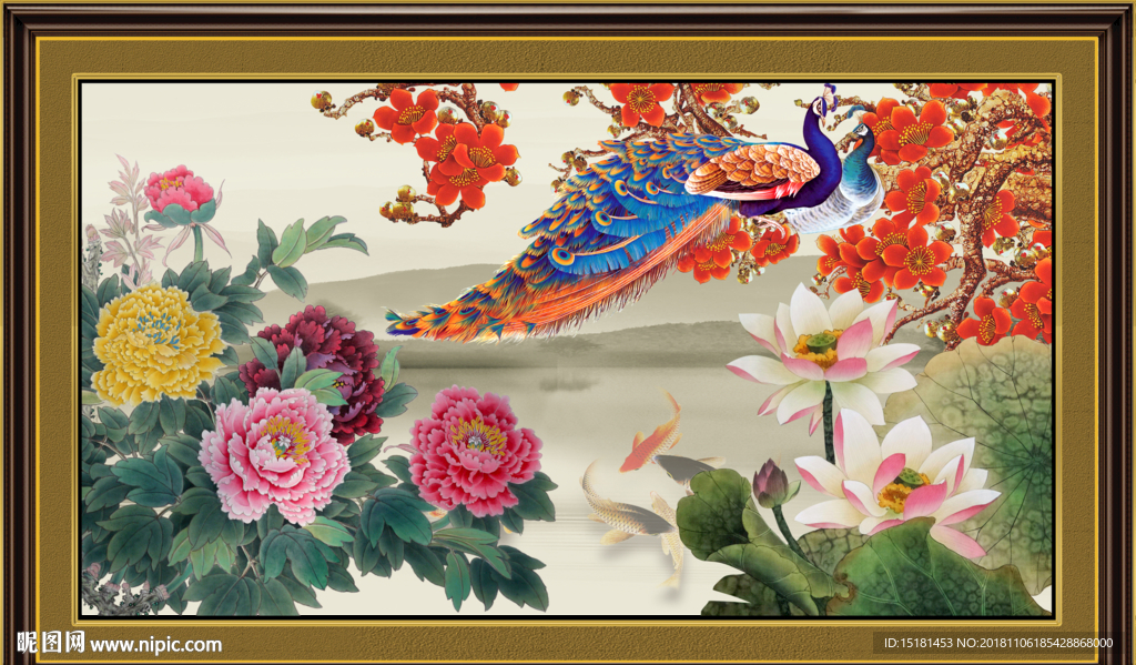 国画牡丹图