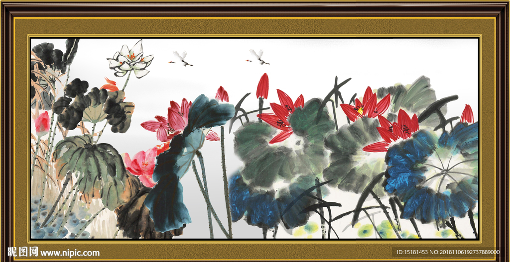 工笔画荷花