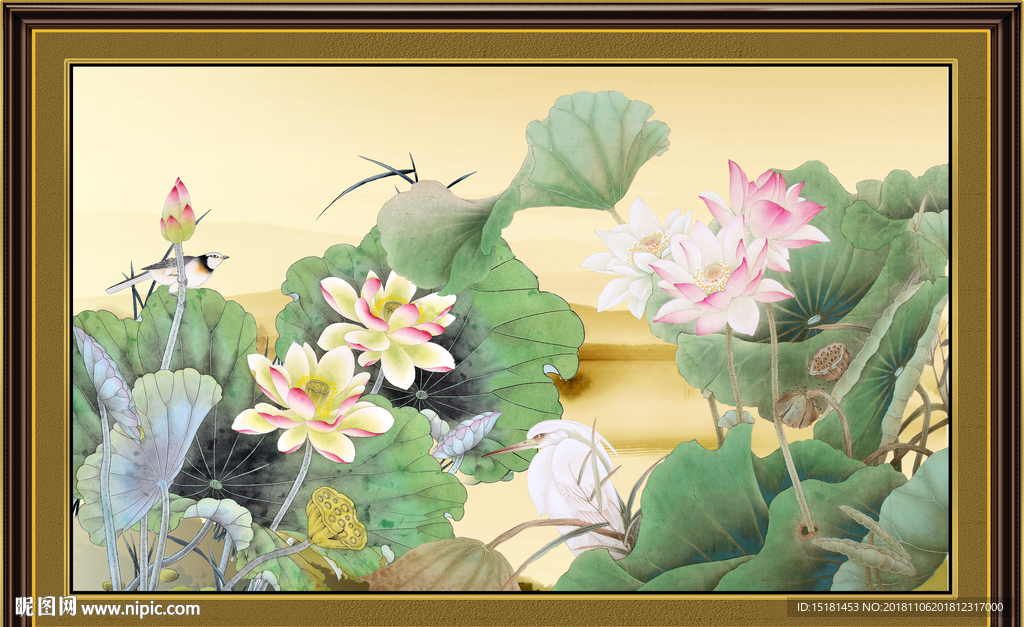 工笔画荷花