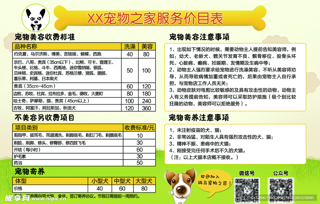 斑马宠物店价目表