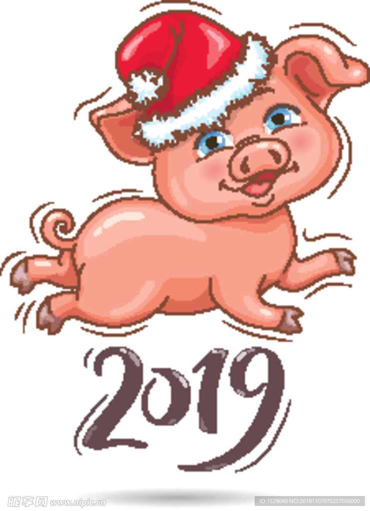 2019卡通圣诞猪